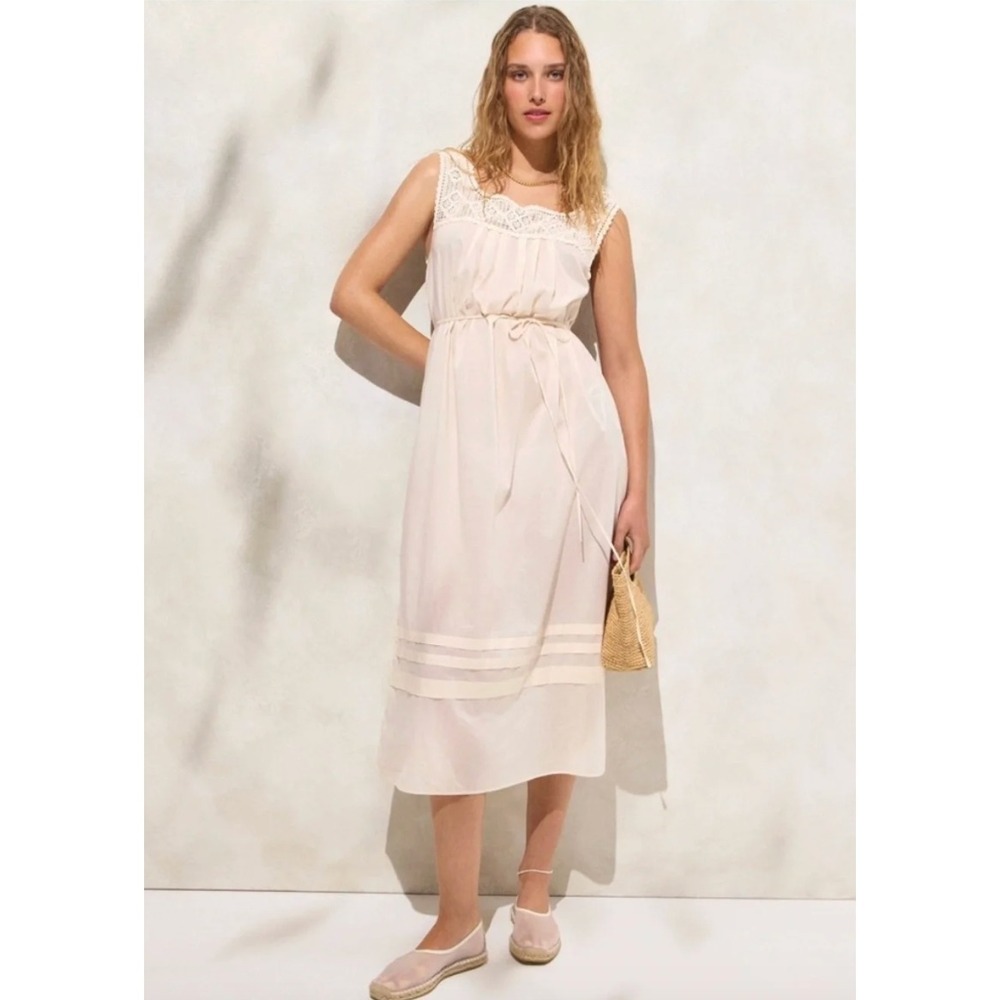 NWT J. Crew Crochet-Trim Midi Maxi Dress Women's XS PINK CI285